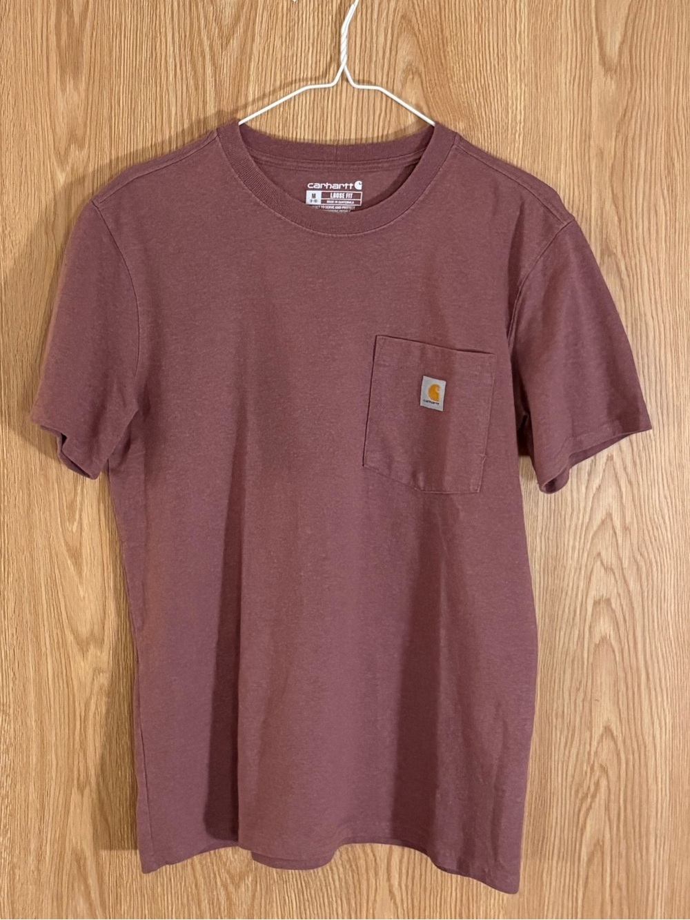 Carhartt Mauve Crewneck Loose Fit Pocket Tee